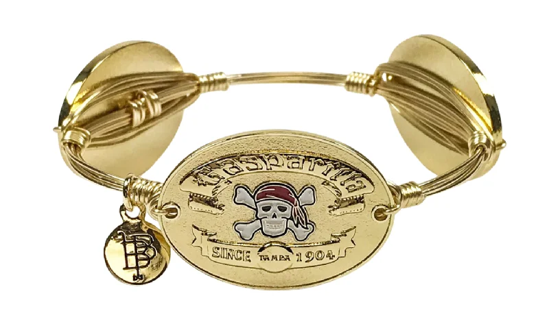 Women’s gemstone bangle sets-Gasparilla Skull Bangle