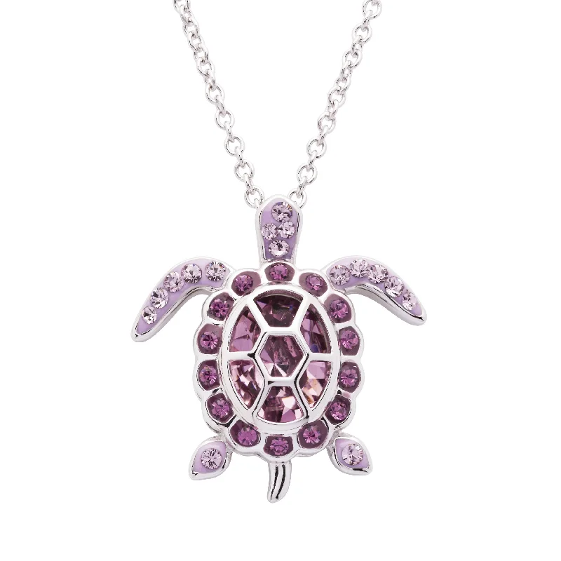 Women’s necklaces with spiritual symbols-June Turtle Birthstone Pendant With Swarovski Crystals