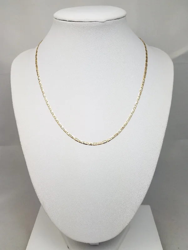 Diamond pendant necklaces for women-Dainty 16" Solid 14k Tricolor Gold Diamond Cut Fancy Link Chain Necklace