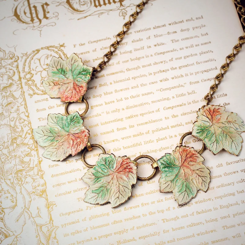 Women’s necklaces with sapphires-Vintage Vines! Enamelled Garland Necklace