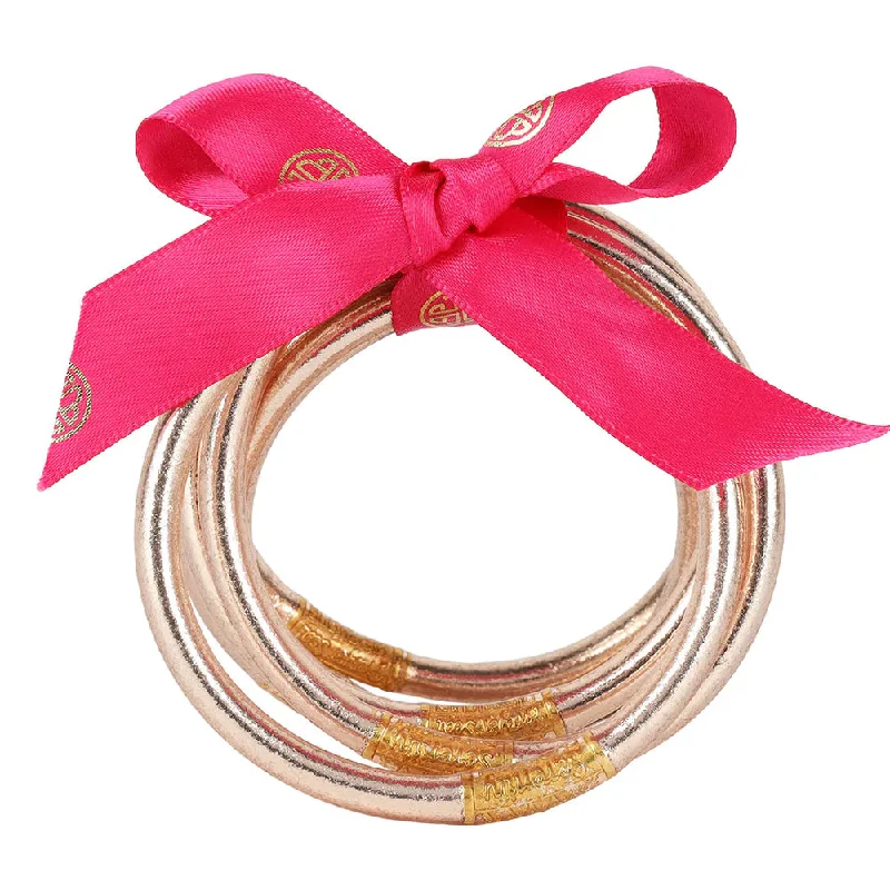 Women’s bangles for weddings-Champagne BuDha All Weather Bangle Set