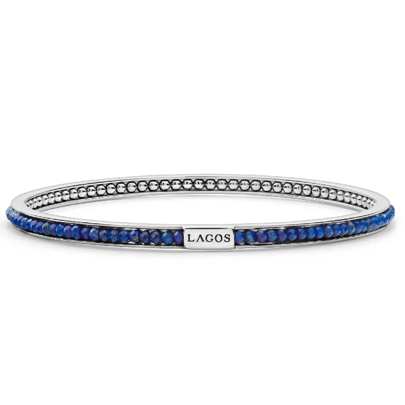 Women’s rose gold bracelets-Caviar Icon Lapis Bangle