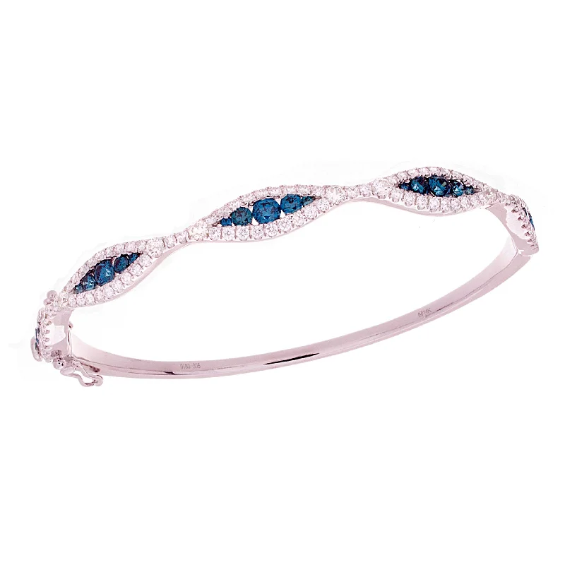 Women’s colorful bracelets-Blue Diamond Bangle