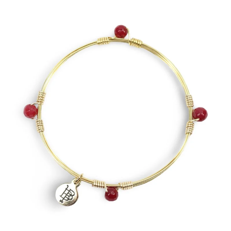 Women’s rose gold bangles-The Morgan Bangle - Garnet