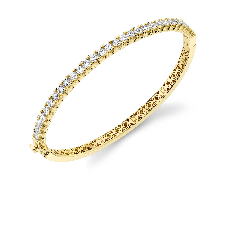 Classic bangles for women-Gold & Diamond Large Bangle