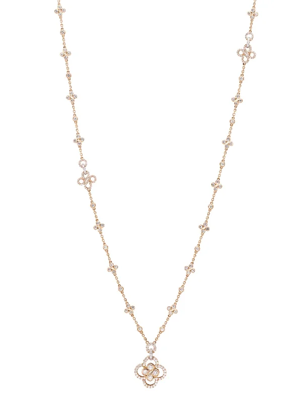 Elegant necklace chains for women-Be Boodles Long Rose Gold Necklace