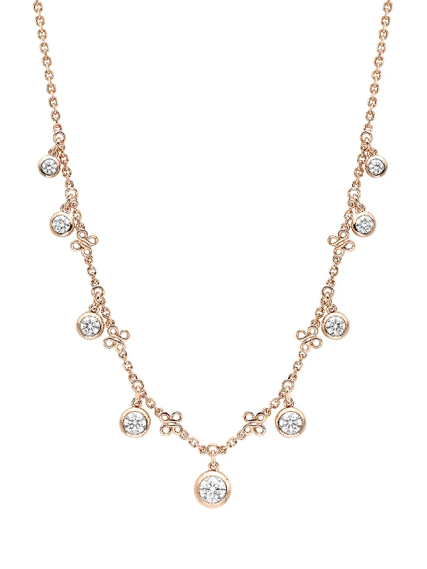 Women’s necklaces with sapphires-Beach Rose Gold Diamond Necklace