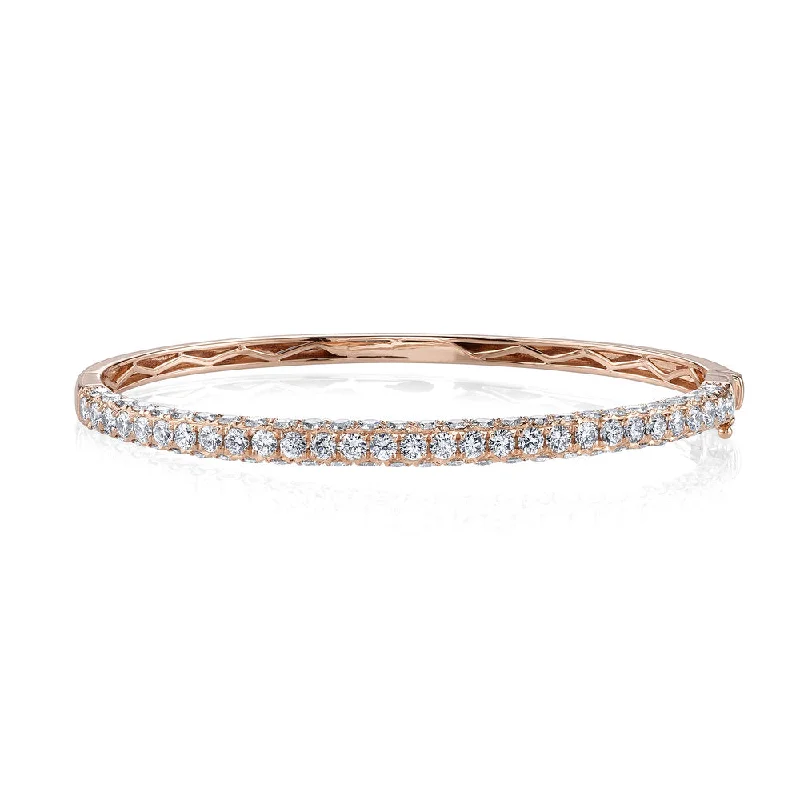 Women’s luxury bangles-DIAMOND 3 SIDED BANGLE, 1/2