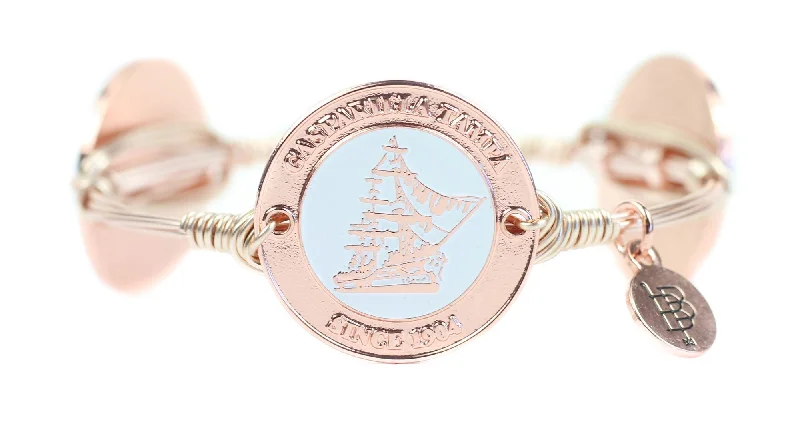 Women’s statement bracelets with diamonds-Gasparilla Rose Gold Ship Bangle