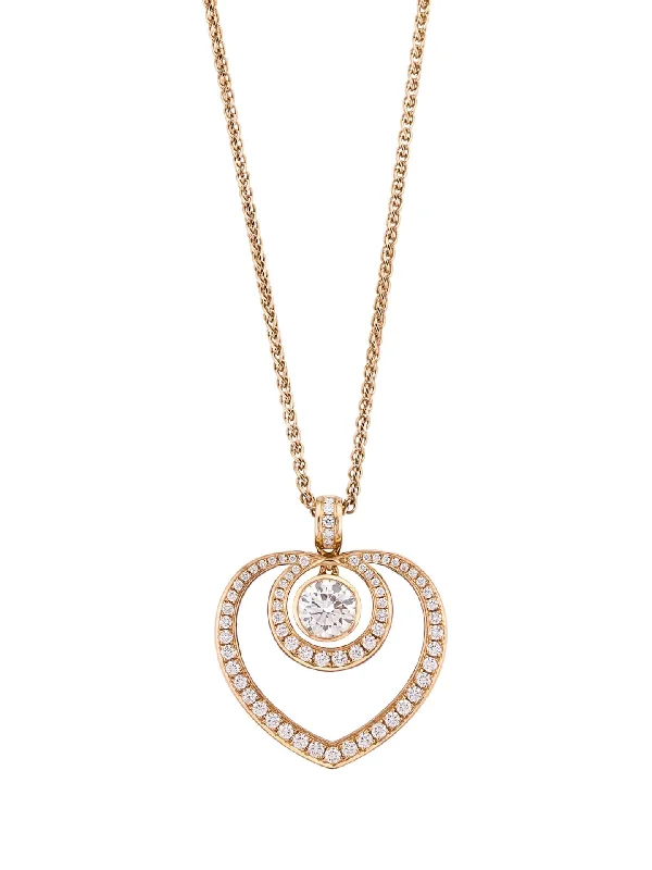 Women’s luxurious diamond necklaces-Sophie Open Heart Rose Gold Diamond Pendant