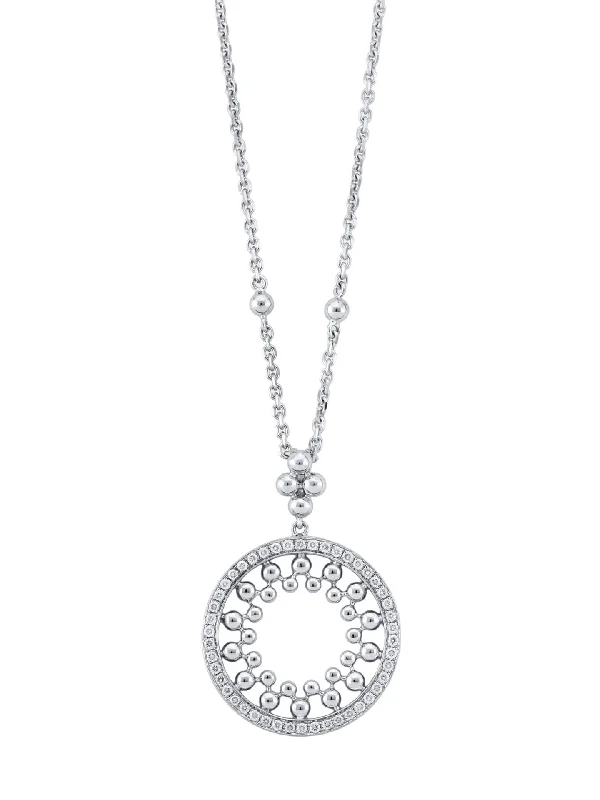 Elegant diamond necklaces for women-Circus White Gold Bead Pendant