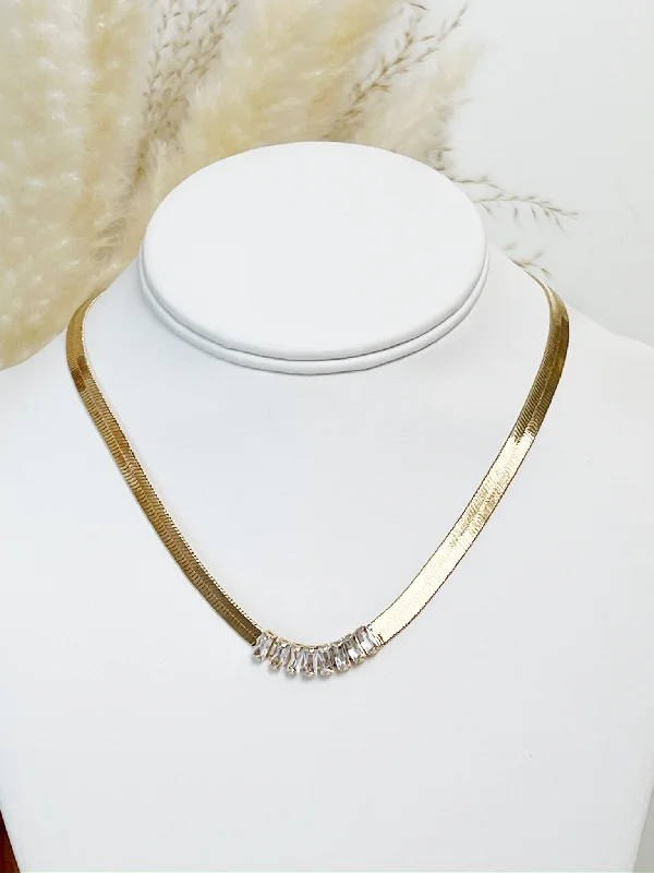 Women’s gold pendant necklaces-Lauren Snake Chain Necklace