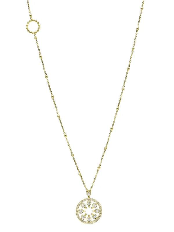 Custom women’s necklaces-Circus Long Yellow Gold Diamond Necklace