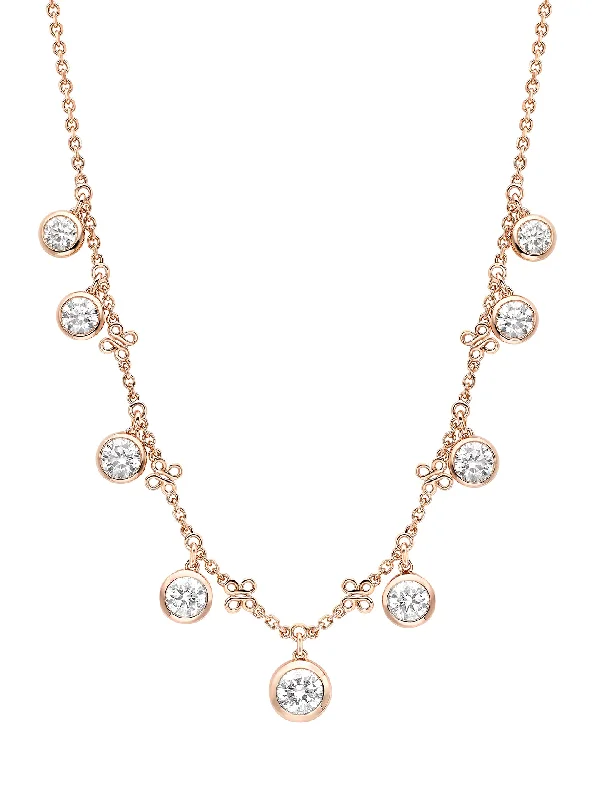 Women’s necklaces with yellow diamonds-Beach Large Rose Gold Diamond Necklace