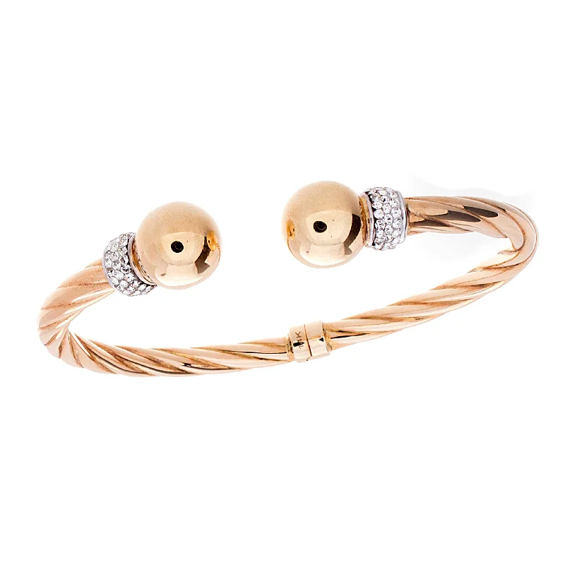 Women’s gemstone charm bracelets-Fancy Gold Bangle