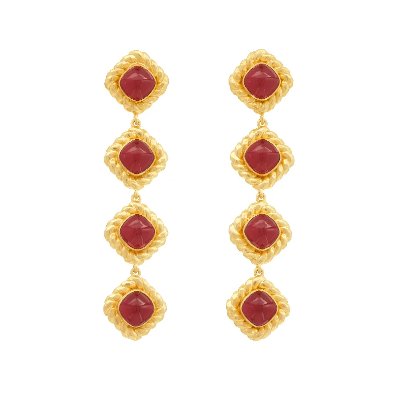 Women’s star-shaped earrings-Annabella Earrings Ruby Quartz