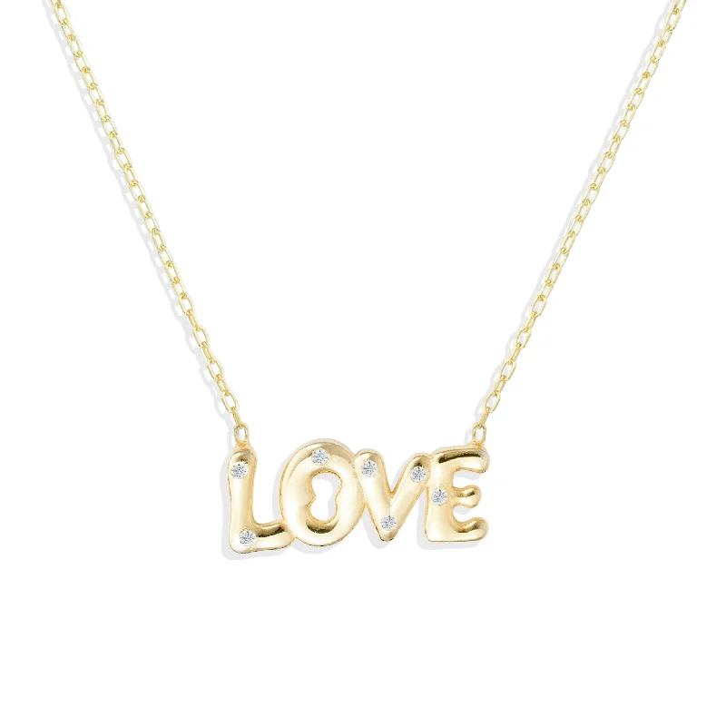 Women’s necklaces with tassels-CZ Love Necklace