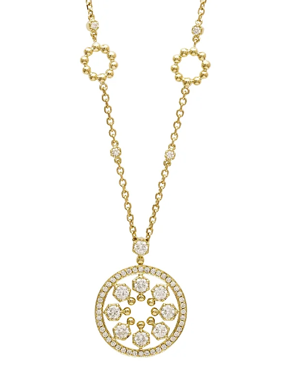 Women’s pearl necklaces-Circus Yellow Gold Diamond Pendant