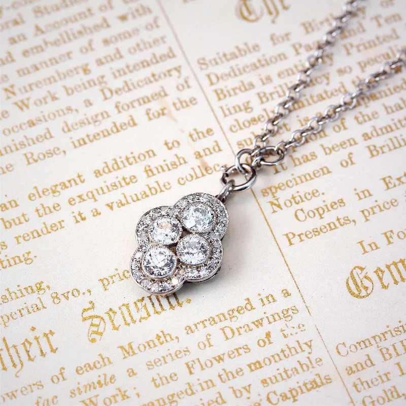 Women’s necklaces with a heart pendant-*SWOON!* Divinely Glamorous Vintage Art Deco Diamond Pendant