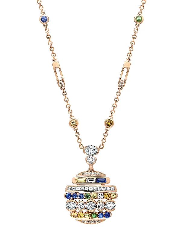 Women’s silver necklaces-The Boodles National Gallery Collection - Play of Light Rose Gold Sapphire Pendant