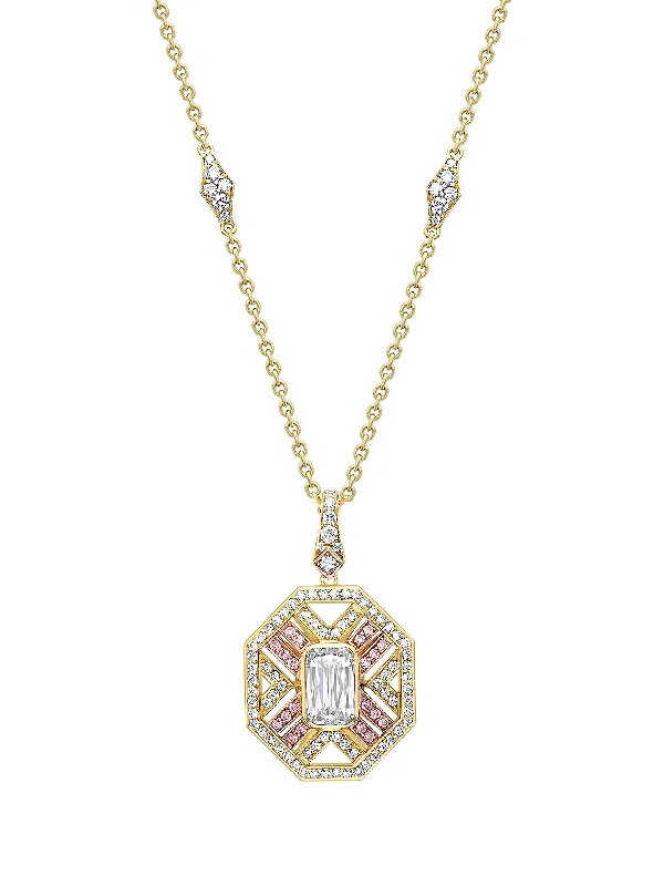 Women’s birthstone necklaces-Fifth Avenue Ashoka Diamond Yellow Gold Pendant