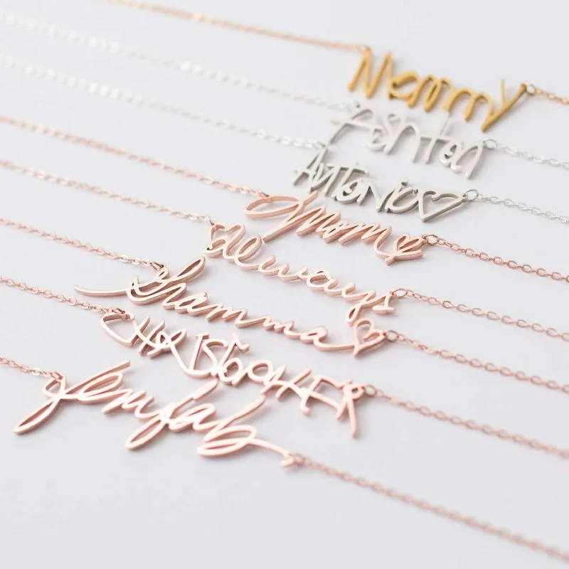 Women’s necklaces with intricate patterns-Handwriting Necklace