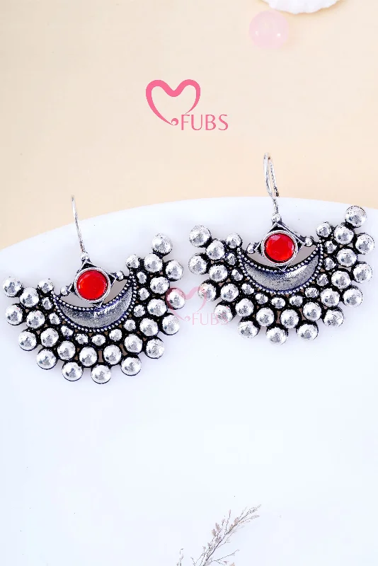 Women’s teardrop earrings-Elegance Oxidized Lal Chand Earrings