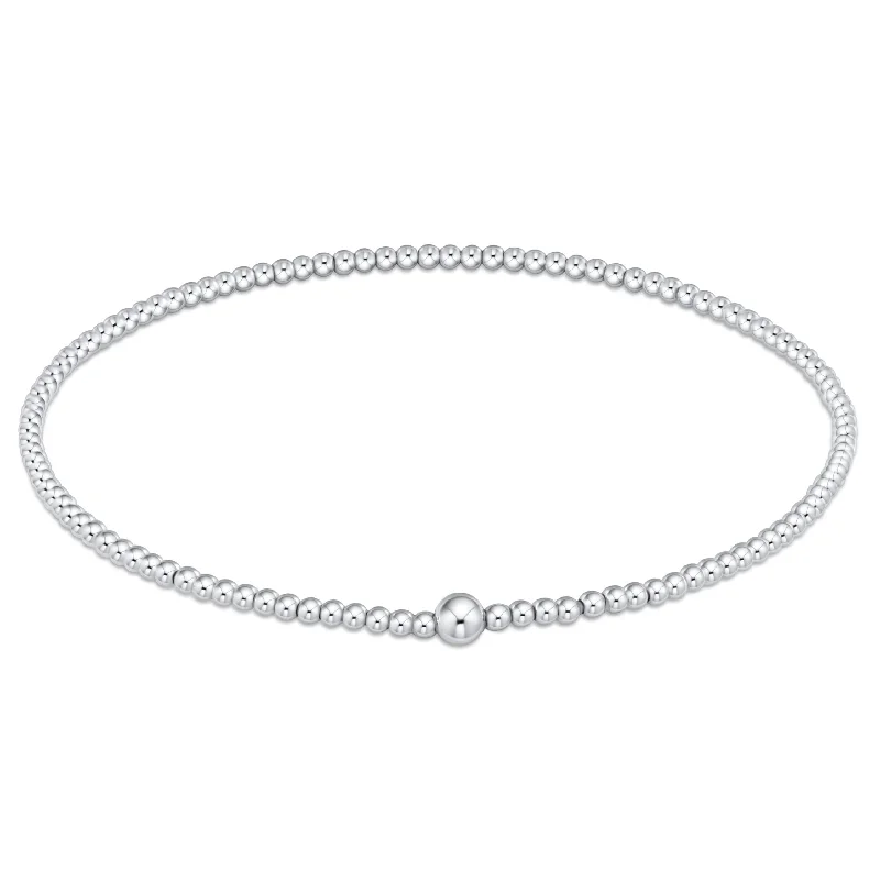 Women’s crystal bracelets-Classic Sterling 2mm Bead Bangle