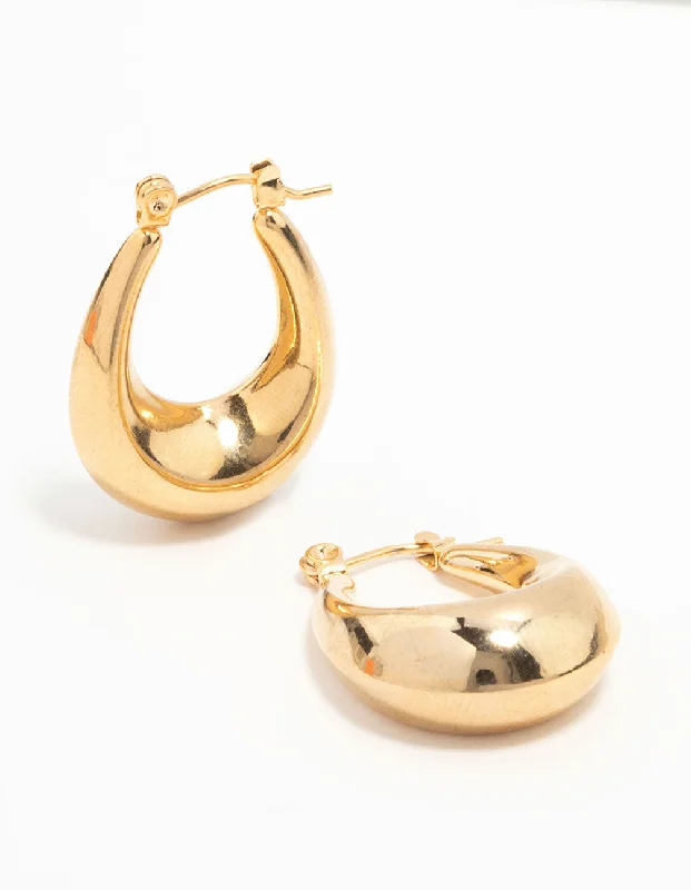 Women’s silver and gold earrings-Waterproof Gold Plated Stainless Steel Mini Full Loop Hoop Earrings