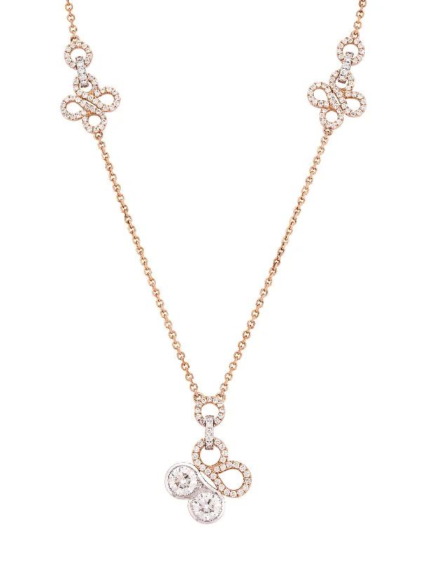 Vintage-inspired necklaces for women-Be Boodles Large Rose Gold Diamond Pendant