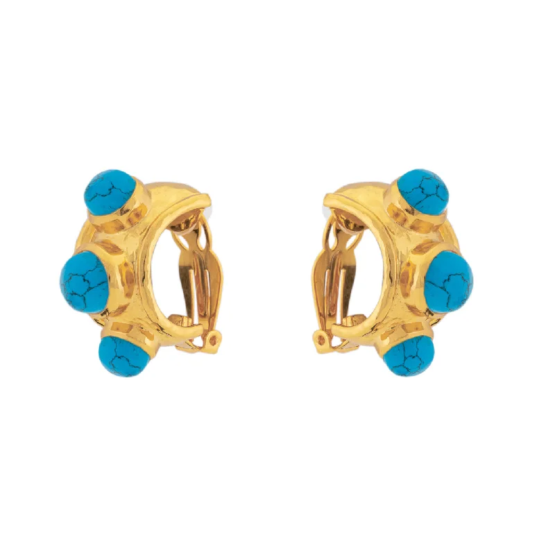 Women’s rhinestone earrings-Nova Earrings Blue Turquoise