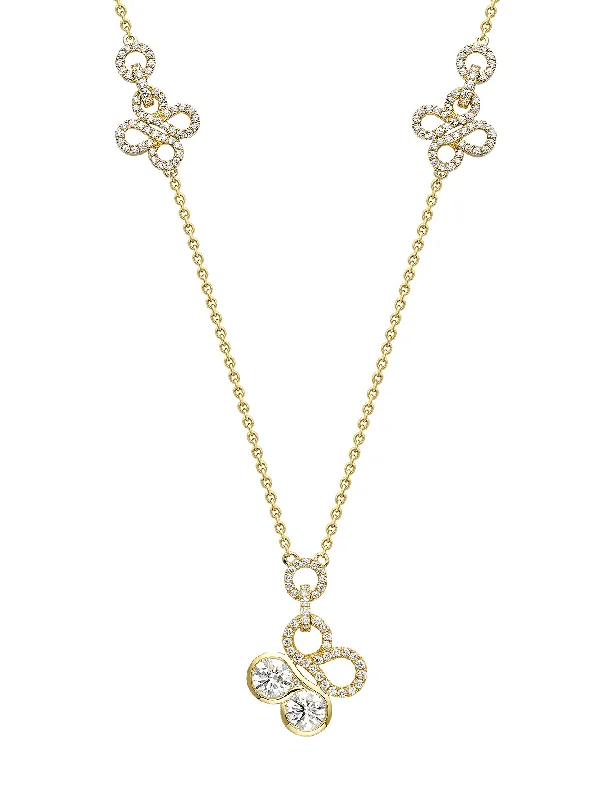 Fashion necklaces for women-Be Boodles Large Yellow Gold Diamond Pendant