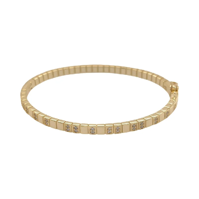 Women’s delicate gold bracelets-Square Bangle