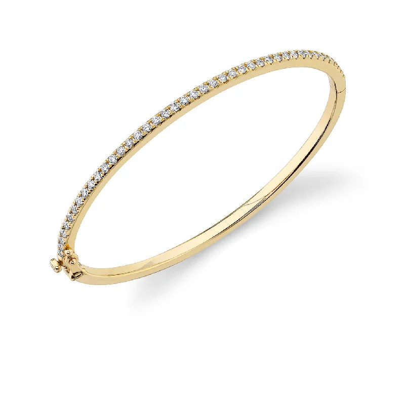 Women’s cuff bangles-Gold & Diamond Single Row Bangle