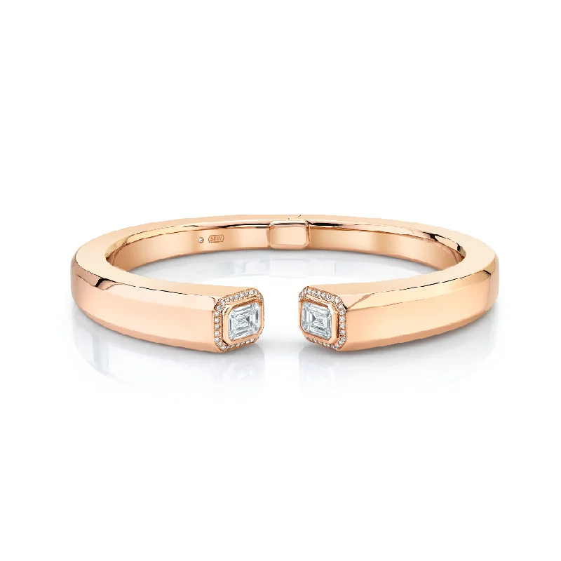 Women’s simple bangles-READY TO SHIP DIAMOND HALO ILLUSION BANGLE