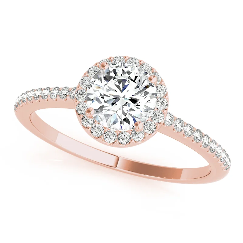 White gold engagement rings for women-Auriya 14k Rose Gold Lab Grown Round Diamond Halo Engagement Ring 0.50 to 5.00 ct. tw. (F-G VS)