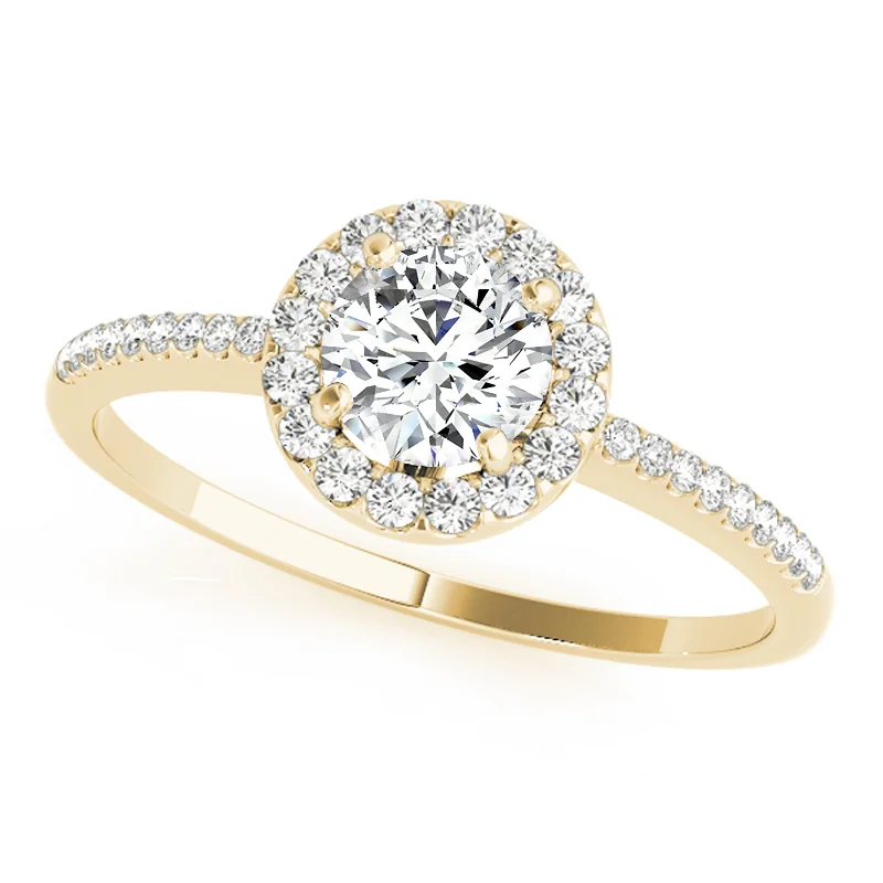 Engagement rings with moonstone accents-Auriya 14k-Yellow Gold Lab Grown Round Diamond Halo Engagement Ring 0.50 to 5.00 ct. tw. (F-G VS)