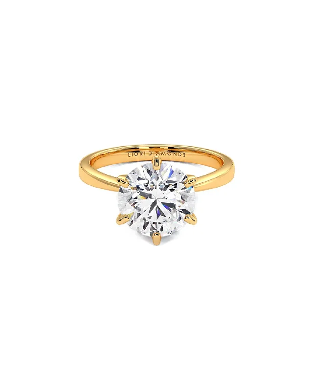 Engagement rings with cushion cut stones-3 Carat Round Diamond Engagement Ring