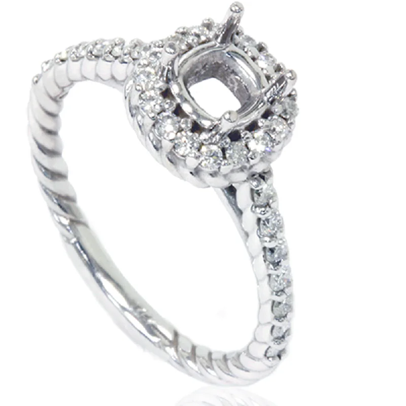 Engagement rings with diamond accents-5/8ct Braided Engagement Ring Setting 14K White Gold