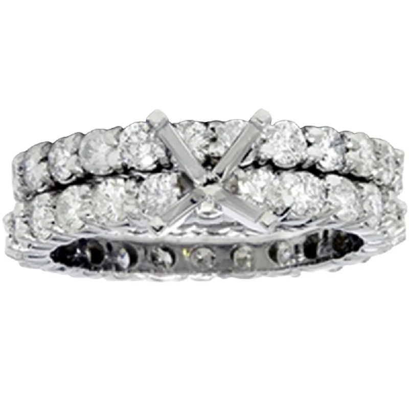 Unique engagement rings for women-4ct Diamond Eternity Engagement Wedding Ring Setting