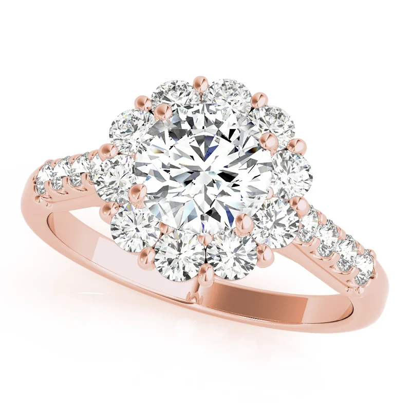 Engagement rings with hidden halos-Auriya 14k-Rose Gold Lab Grown Round Diamond Halo Engagement Ring 0.50 to 5.00 ct. tw. (F-G VS)