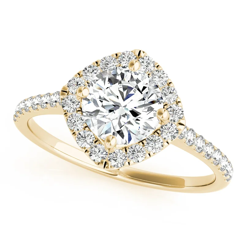 Women’s double halo engagement rings-Auriya 14k Yellow Gold Lab Grown Round Diamond Halo Engagement Ring 0.50 to 5.00 ct. tw. (F-G VS)