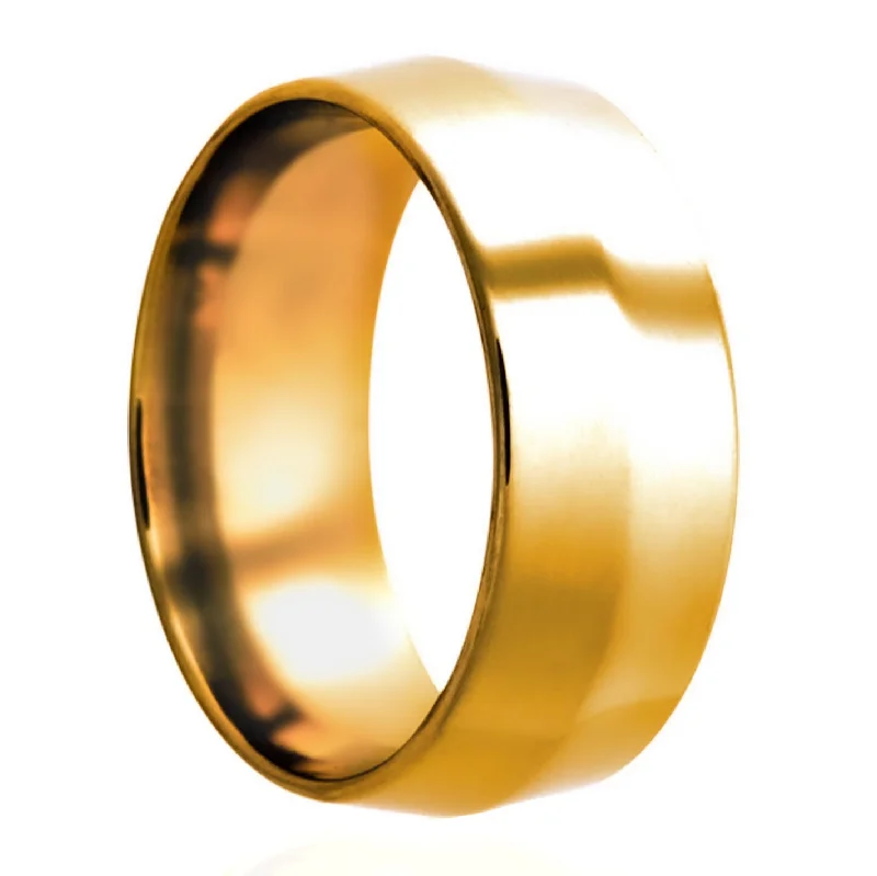 Elegant gold rings for women-14k Gold Knife Edge Wedding Band