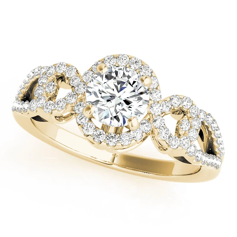 Women’s bezel set engagement rings-Auriya 14k Yellow Gold Lab Grown Round Diamond Halo Engagement Ring 0.50 to 5.00 ct. tw. (F-G VS)