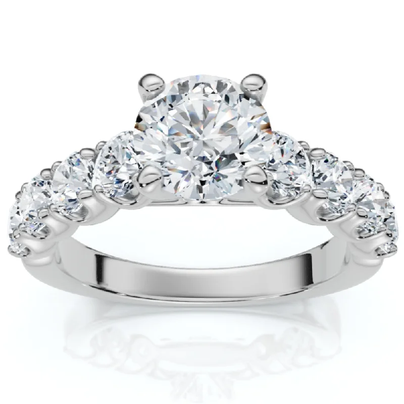 Affordable diamond engagement rings-Certified 3Ct Diamond Engagement Ring 14k Gold Lab Grown