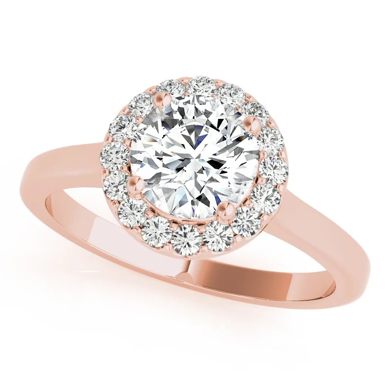 Women’s sapphire engagement rings-Auriya 14k Rose Gold Lab Grown Round Diamond Halo Engagement Ring 0.50 to 5.00 ct. tw. (F-G VS)