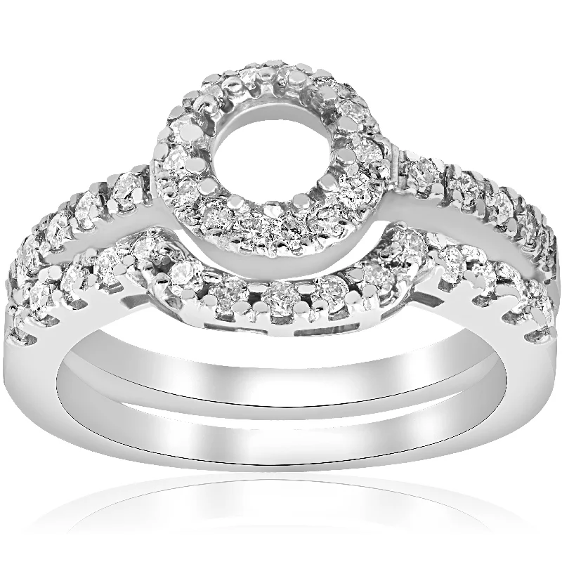 Engagement rings with colored diamonds-1/2ct White Gold Diamond Engagement 14K Ring Setting