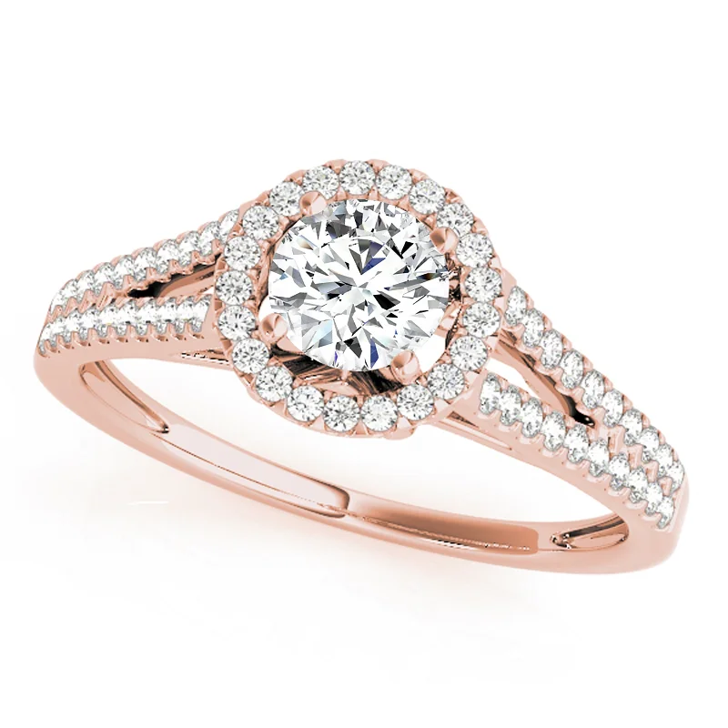 Custom engagement rings for women-Auriya 14k Rose Gold Lab Grown Round Diamond Halo Engagement Ring 0.50 to 5.00 ct. tw. (F-G VS)