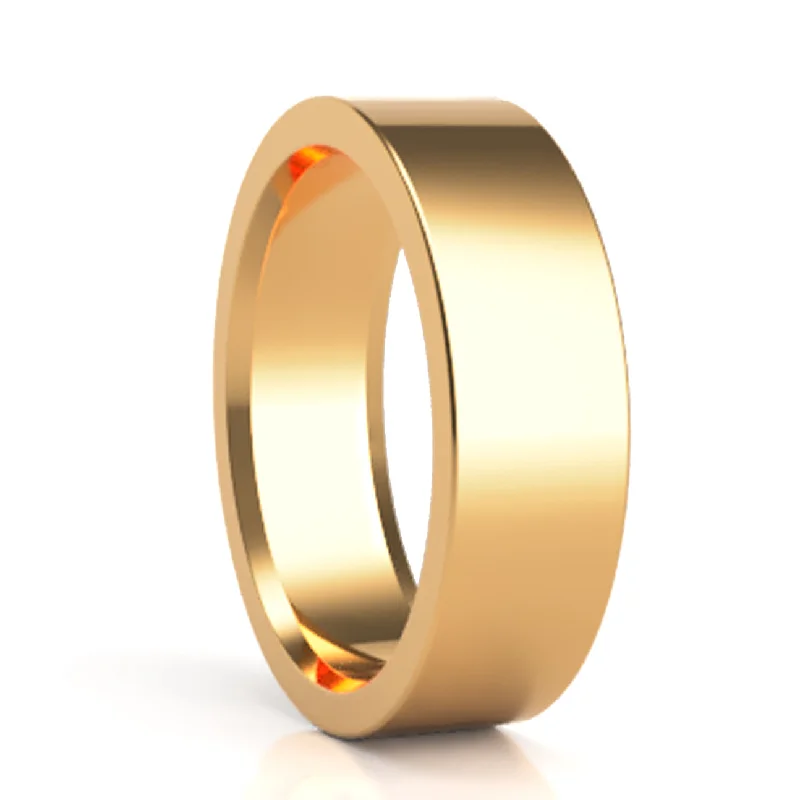 Luxury rings for women-10k Yellow Gold Flat Wedding Band