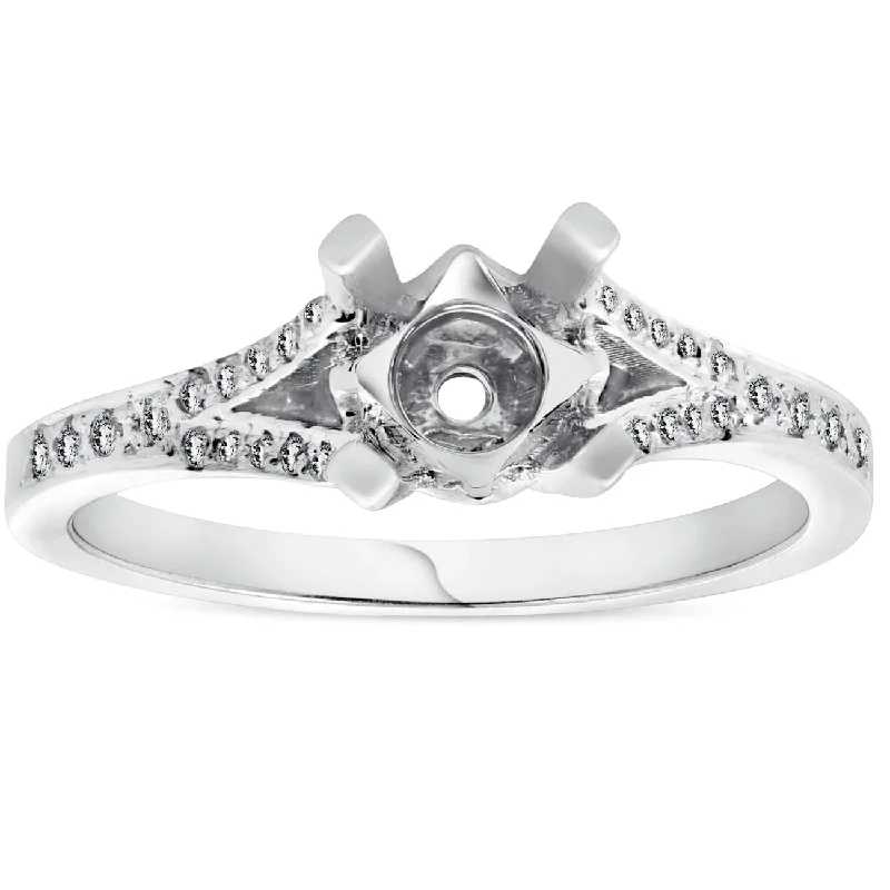 Women’s solitaire engagement rings with diamonds-1/5ct Split Shank Diamond Mount Engagement Ring Setting